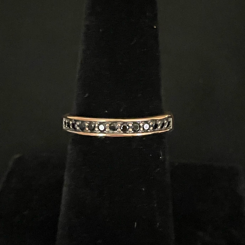 Black Spinel set in Rose Bronze band ring.  Stunning!